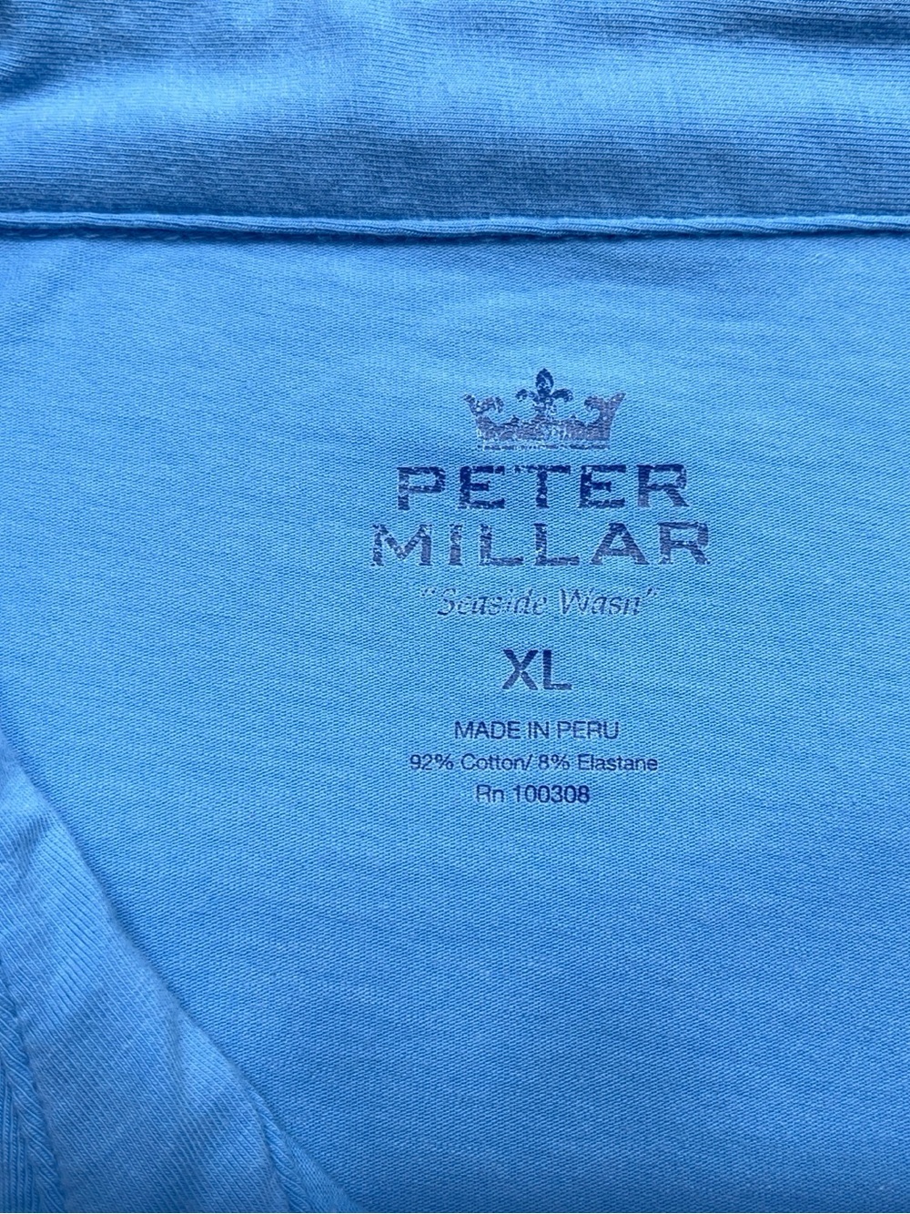 Peter Millar Seaside Wash Polo Shirt Mens Size XL Blue Crown Logo Goldstrike - Picture 6 of 13